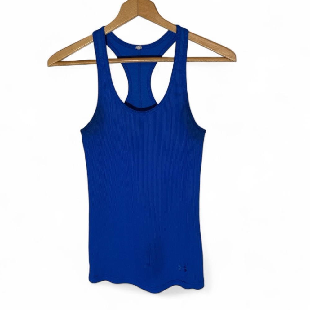 V3- Under Armour Women's ribbed stretch Vibrant Blue Racerback Tank